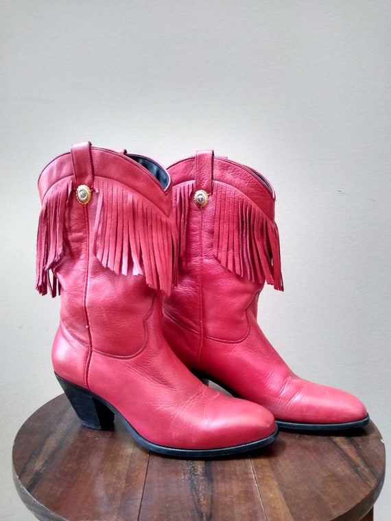 short red cowboy boots