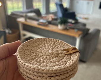 Set of 4 neutral Crochet Coasters