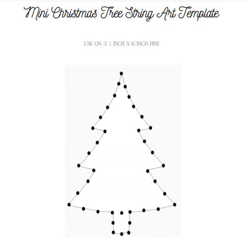Mini Christmas Tree String Art Template Etsy Mini Christmas Tree String Art Template Etsy