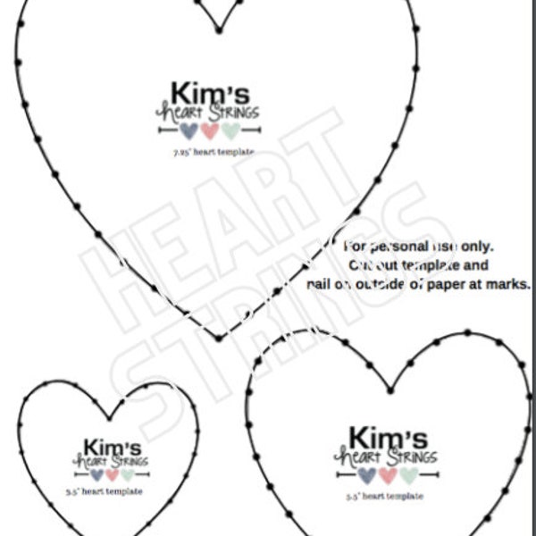 Digital String Art Heart Template - 3 sizes