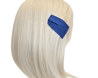 Denim Pleated Knot Snap Clip: Handmade Everyday Hair Accessory
