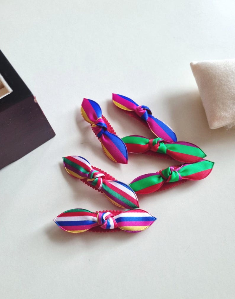 Saekdong Ribbon Hair Clip Set (2 pcs): Korean Hanbok Accessory image 8