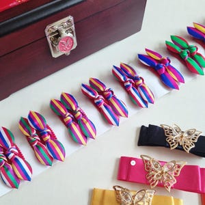 Saekdong Ribbon Hair Clip Set (2 pcs): Korean Hanbok Accessory image 4