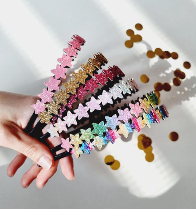 4 Stück Glitzer-Haarbänder Mit Zähnen – Regenbogen-Konfetti-Look, Elastisch, Für Frauen, Männer & Mädchen, Perfekt Für Partys & Sport