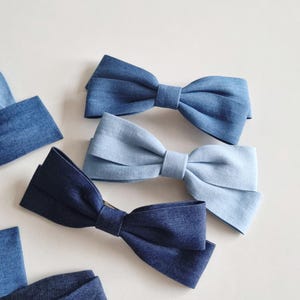 Denim Double-Layer Bow Französische Haarspange: koreanische Haarspange