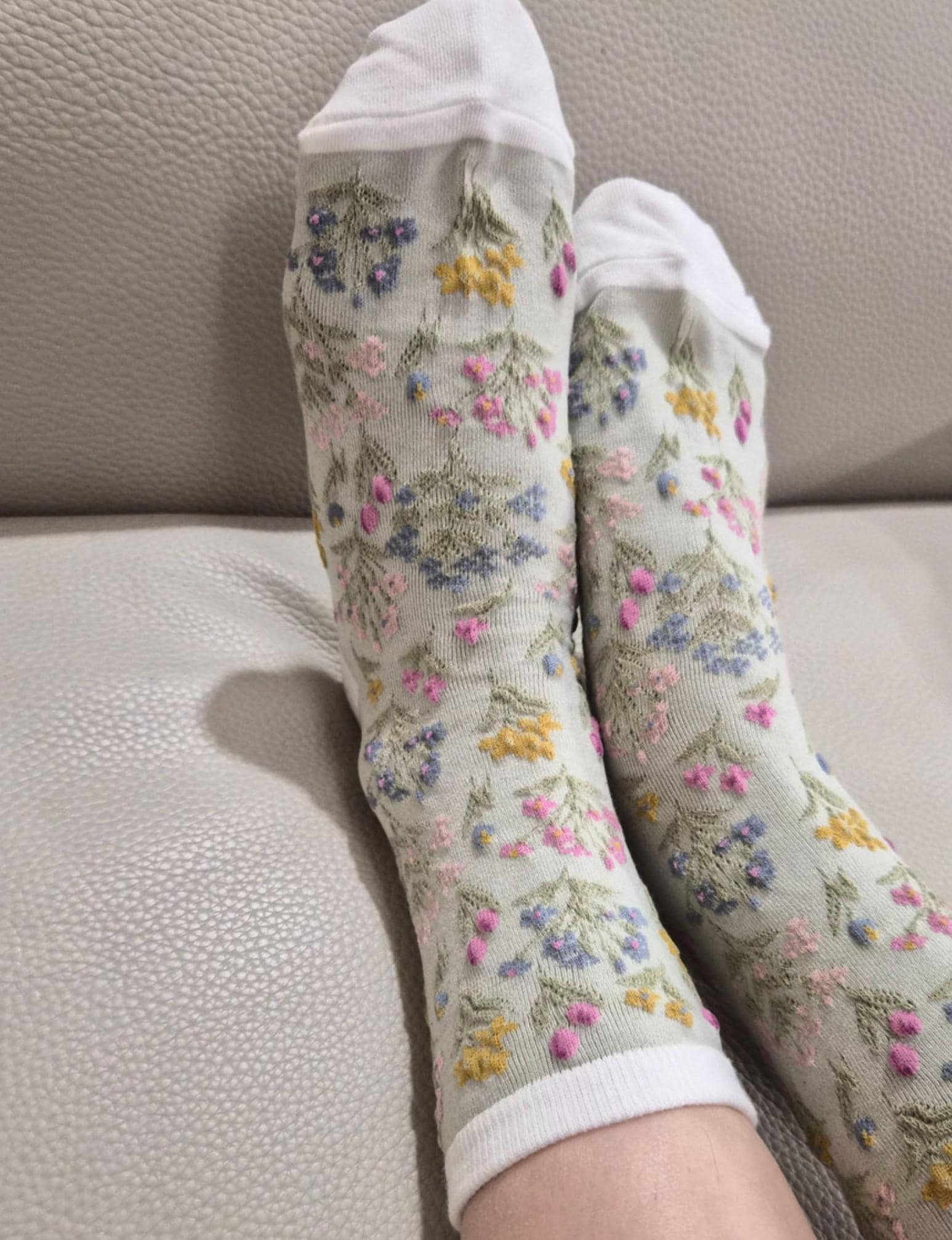5 Paar Vrouwen Vintage Bloemen Patroon Katoenen Sokken