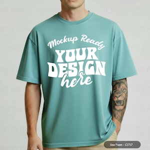 Sea Foam Mens Comfort Colors 1717 Mockup Bundle C1717 Tshirt (Canva T-shirt Mock up) Neutral Simple Studio White Plain Background C1717 Tshirt Canva Template Digital Instant Download 54 PNG JPEG JPG for Print on Demand or POD. A collection of 54 Comfort Colors 1717 shirts in various colors, including Berry, Melon, Citrus, Navy, Black, Lagoon Blue, Red, White, Heliconia, Flo Blue, Sea Foam, Pepper, Ivory, Espresso, Blossom, Black, Moss, Graphite, Light Green, Red, Grey, Mustard, Bay, Khaki