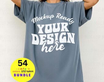 Blue Jean 1717 Comfort Color Tshirt Mockups Digital Download Bundle (Canva Template)