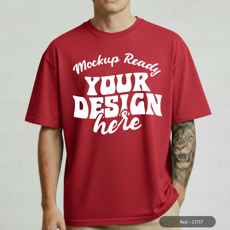 Red Mens Comfort Colors 1717 Mockup Bundle C1717 Tshirt (Canva T-shirt Mock up) Neutral Simple Studio White Plain Background C1717 Tshirt Canva Template Digital Instant Download 54 PNG JPEG JPG for Print on Demand or POD. A collection of 54 Comfort Colors 1717 shirts in various colors, including Berry, Melon, Citrus, Navy, Black, Lagoon Blue, Red, White, Heliconia, Flo Blue, Sea Foam, Pepper, Ivory, Espresso, Blossom, Black, Moss, Graphite, Light Green, Red, Grey, Mustard, Bay, Khaki
