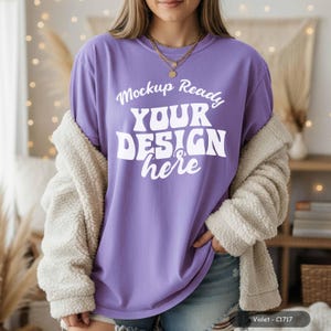 Comfort Colors 1717 mockup apparel flat lay minimalist style