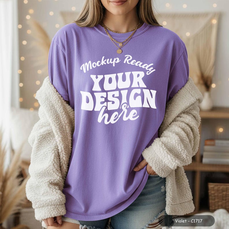 Comfort Colors 1717 mockup apparel flat lay minimalist style