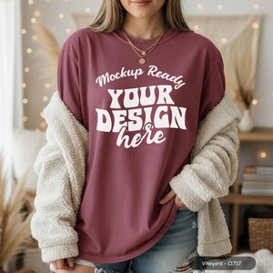 Comfort Colors 1717 shirt mockup neutral background lifestyle image