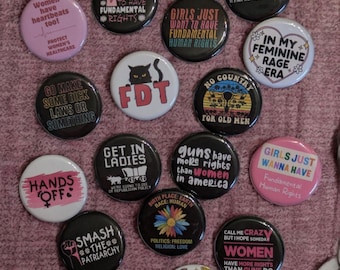 Female Rights Buttons, Equal Rights, Anti Trump Pins, 1.25"