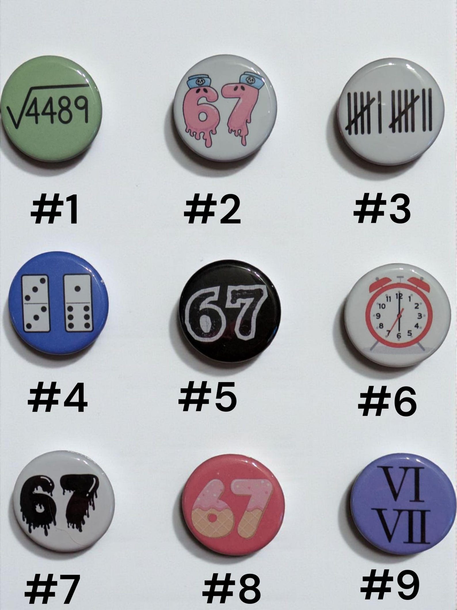 6-7 Buttons, Six-seven, 1.25