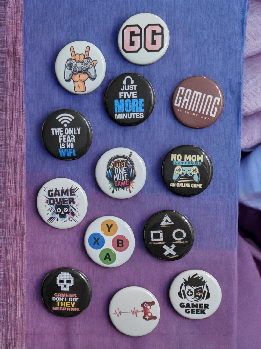 Gaming, Video Gamer Buttons, 1.25