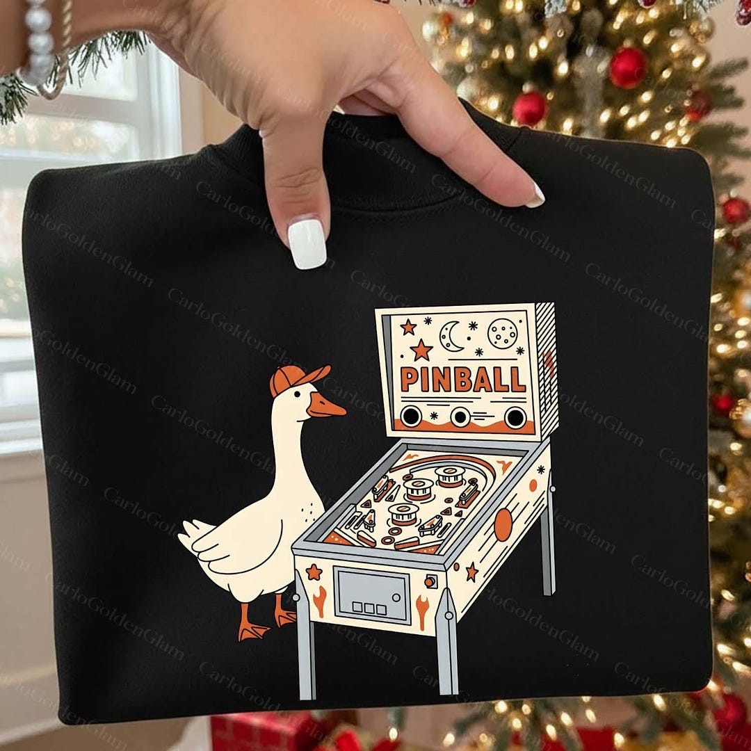 Funny Goose Playing Pinball PNG, Retro Arcade Illustration, Cute Animal ...