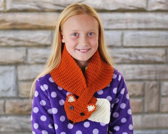 Woodland Animal crochet scarflette