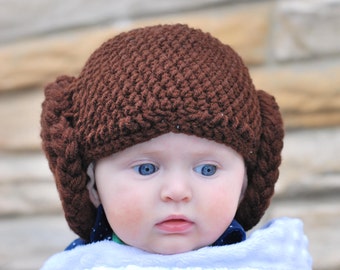 Princess Leia crochet hat