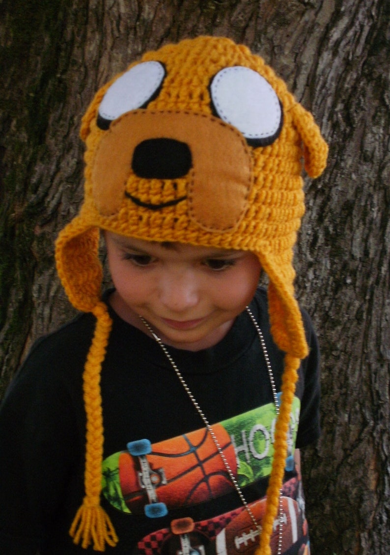 Adventure Time Jake crochet earflap hat Etsy