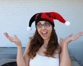 Harley Quinn Crochet Hat