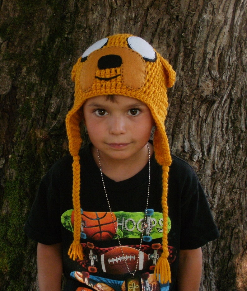 Adventure Time Jake crochet earflap hat Etsy