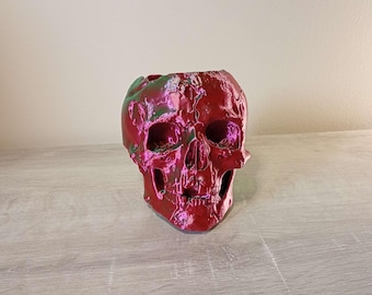 Maceta de calavera con soporte, maceta para suculentas, decoración gótica para el hogar, soporte para plantas espeluznante