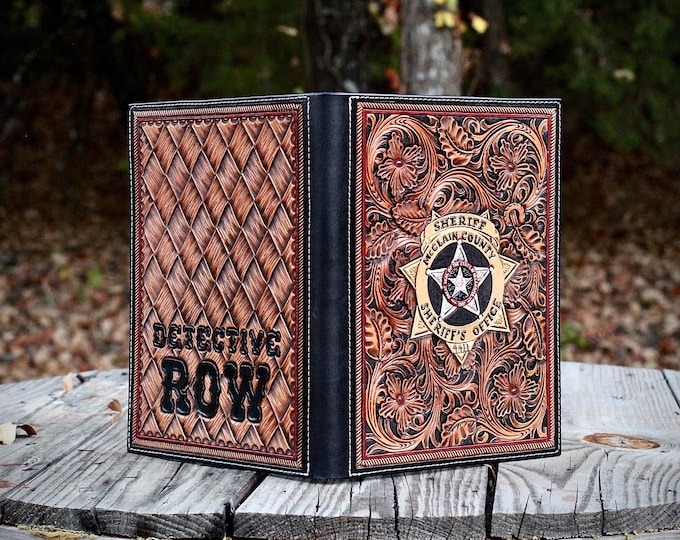Tooled Leather Padfolio / Journal Cover Handmade