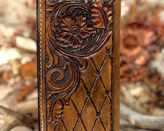 Handmade Leather Tooled Roper Wallet