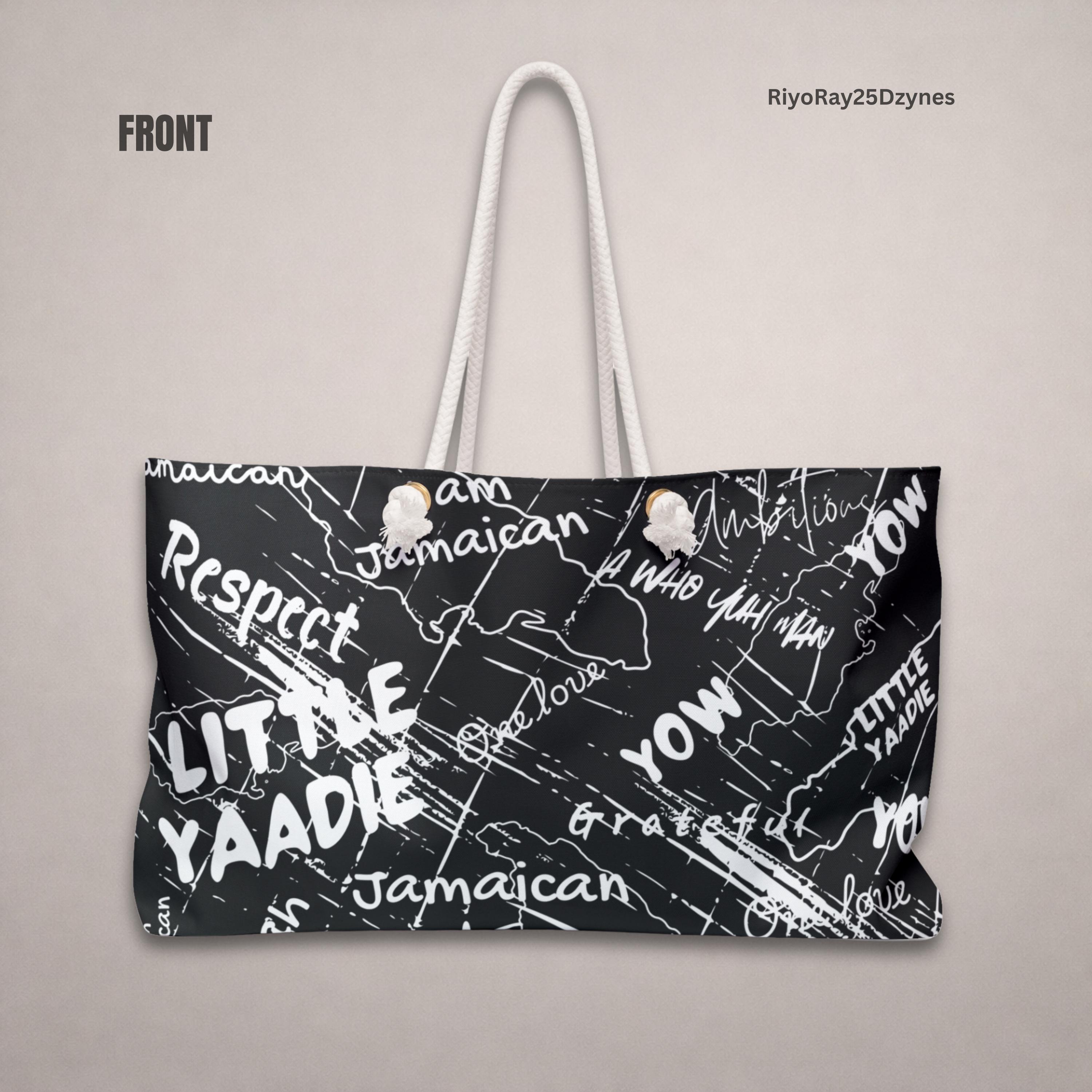 African American Women Tote Bag Faux Leather Jamaican Flag Festival Beach Party Jamaica Rope Strap Beach Bag – 876 Worldwide main image 3