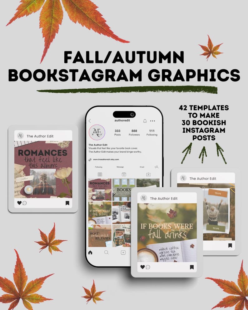 30 Fall Inspired Bookstagram Post Templates Booktok Instagram Cozy ...