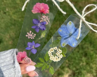 Handmade Pressed Flower Bookmark | Real Flower Resin Bookmark | Cottagecore Aesthetic Gift | Unique Bookmark for Readers
