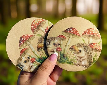 Sottobicchieri a forma di riccio / Sottobicchieri a forma di animali del bosco / Regalo fatto a mano per gli amanti degli animali / Decorazione per la casa ecologica