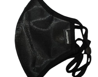 mPactAir99 Nanoscreen-gezichtsmasker: herbruikbare 6-laags nanovezel, anticondens, zwart