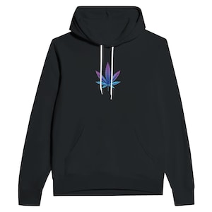 Premium Stoner Hoodie | Purple Marijuana Leaf | Unisex Pullover Comfort