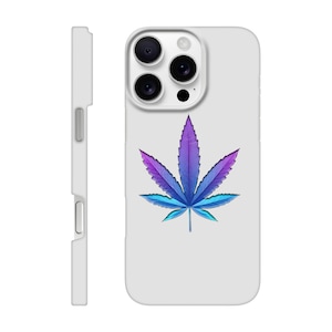 Slim Phone Case Purple Marijuana Leaf | Minimalist Stoner Cover