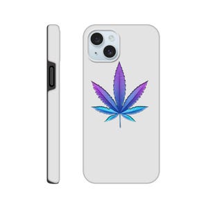 Tough Phone Case Purple Marijuana Leaf | Durable Double-Layer Cover