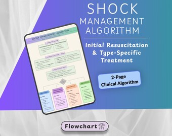 Schockmanagmentalgorythmus PDF | Notfallmedizin & ICU Studienführer | Intensivpflege Flussdiagramm | Schock Notizen | Medizin-Student