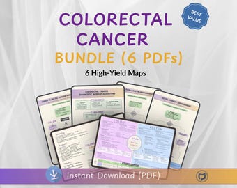 Colorectal Cancer Study Notes Bundle, Surgical Oncology Mindmaps & Algorithms, Colon Rectal Cancer Management, Medical Student Notes PDF