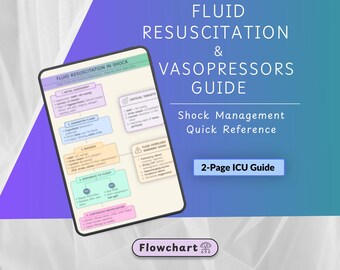 Flüssigkeitstherapie & Vasopressoren Anleitung PDF | Schockmangement-Algorithmus | Intensivstation Spickzettel | Notfallmedizin Hinweise