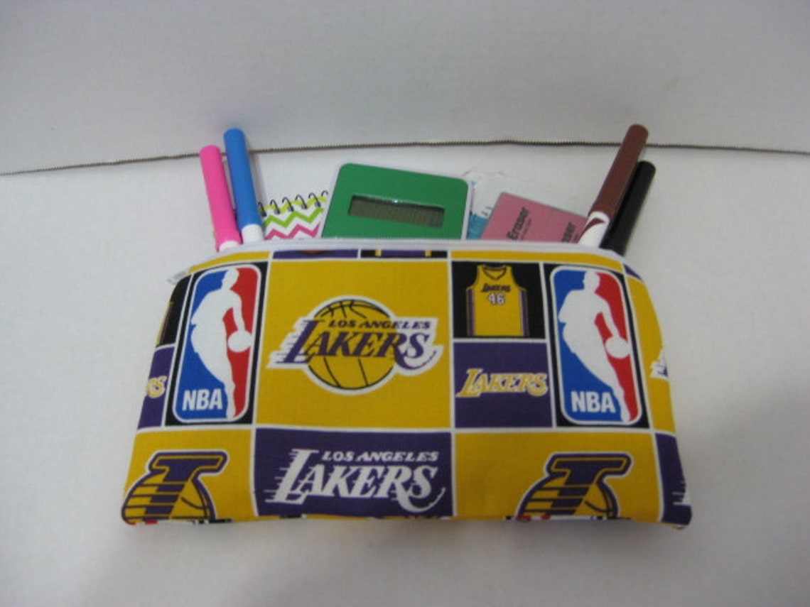 Lakers Basketball Team Zipper Pencil Case Or Cosmetic Case. Etsy