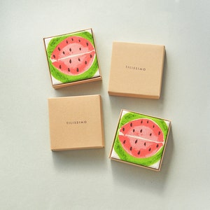 Watermelon Ceramic Coasters Fruit Summer Tile Drink Coasters image 5