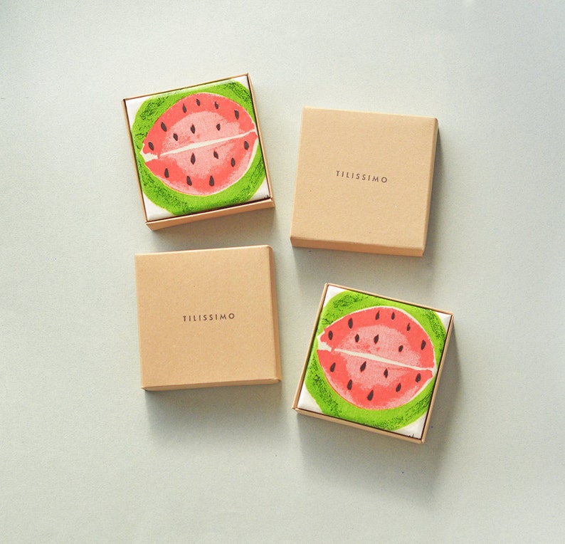 Watermelon Ceramic Coasters Fruit Summer Tile Drink Coasters image 5