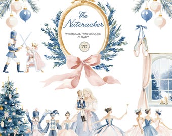Nussknacker Clipart Wunderlich Pastell Aquarell Ballett Weihnachtsgrafik (Kommerzielle Nutzung)