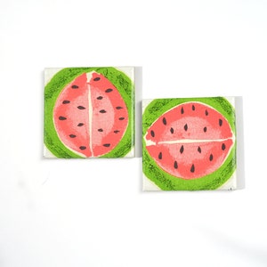 Watermelon Ceramic Coasters Fruit Summer Tile Drink Coasters image 3