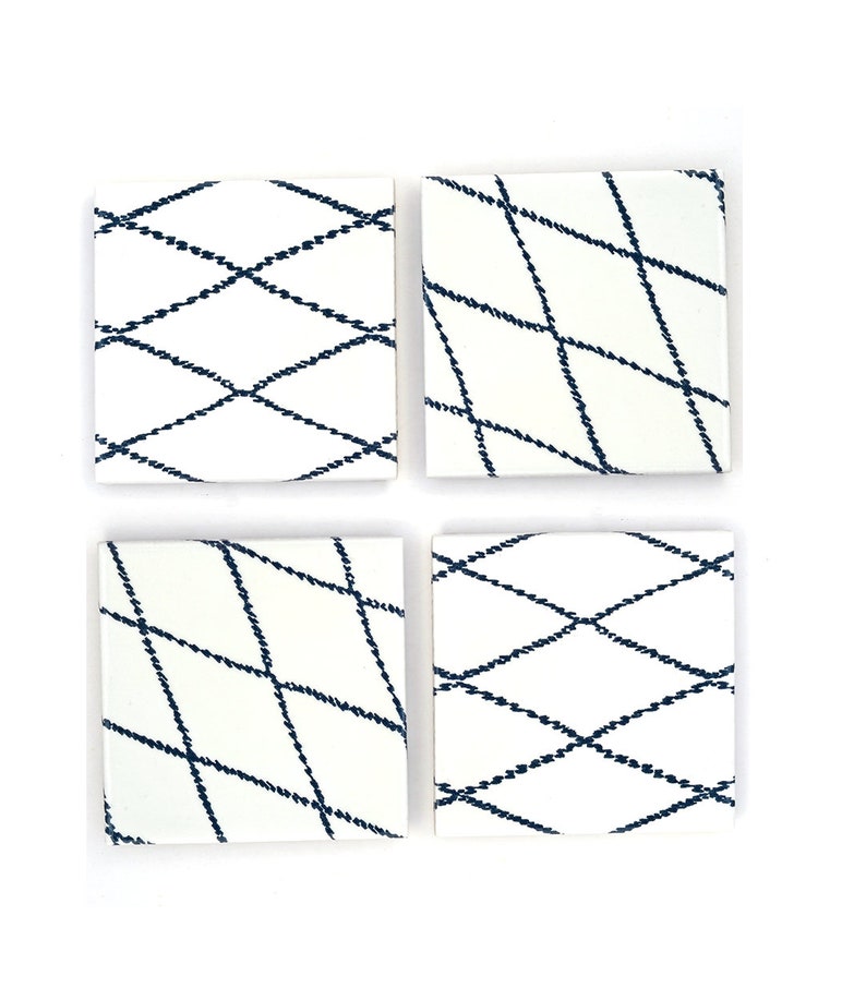 Diamond Rug Ceramic Coaster Set image 3