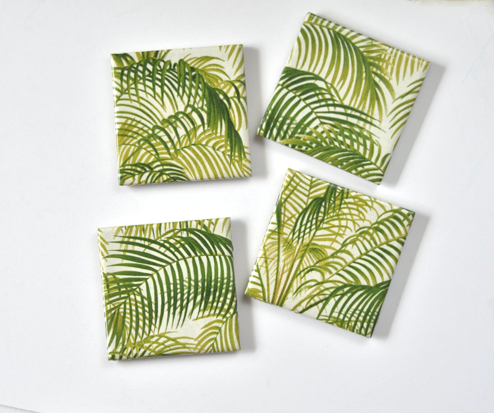 Palm Leaves Coasters Botanical Tropical Jungle Ceramic Etsy