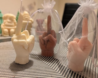 Funny Middle Finger Candle – Handmade Gag Gift, Adult Humor Decor