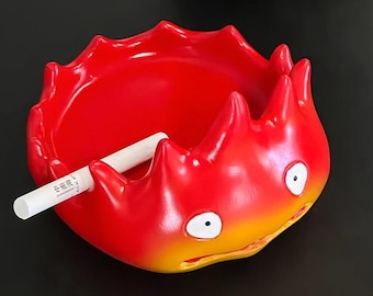 Cenicero de Calcifer: adorno de resina inspirado en El castillo ambulante