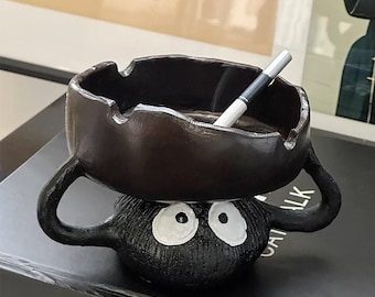 Cenicero de resina con forma de duende de hollín – Decoración de anime de El Viaje de Chihiro