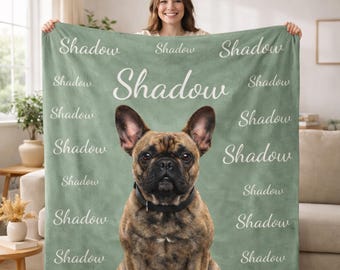 Manta personalizada com retrato do seu animal de estimação, manta personalizada com foto de cão ou gato, presente em memória do seu pet.